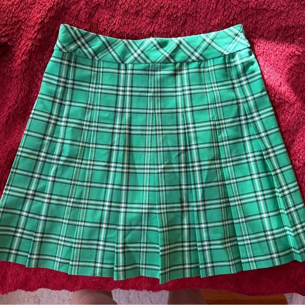 Aritzia Green Plaid Skirt